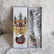 HARD ROCK CAFE PRAGUE  9.5” TALL MINI CITY TEE GUITAR STAND & BOX NIB picture
