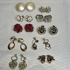 Vintage Clip-On Screwback Earrings 10 Pairs picture