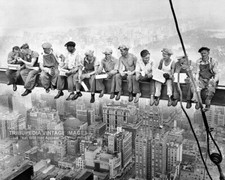 1932 Men Eating Lunch on Skyscraper Beam New York City 8x10 Photo Manhattan NYC picture