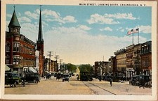 Canandaigua New York Main Street Looking South Antique Postcard c1920 picture