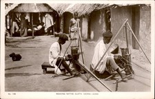 Sierra Leone West Africa Weaving Native Cloth c1900s-10s Real Photo Postcard bhn picture