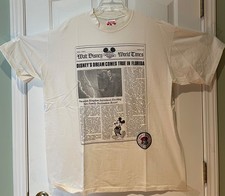 VTG 1996 Disney World 25th Anniversary T Shirt XL Newspaper Opening Day  picture