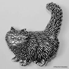 Standing Cat Pewter Pin Brooch -British Handcrafted- Kitten Cat Gift Present picture
