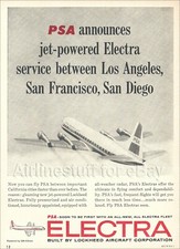 1959 PSA Pacific Southwest Airlines AD airways advert LOCKHEED ELECTRA L-188 picture