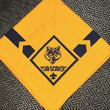 Older Style  Cub Boy Scouts of America Neckerchief  Wolf Cub Scouts BSA W/FDL picture