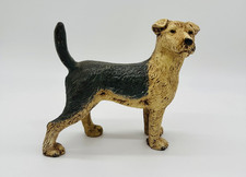 Antique VINTAGE Cast Iron Fox Terrier Dog Doorstop, NICE LOOKING AGE ? picture