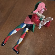 VINTAGE SPANISH JOKER CLOWN CIRCUS FIGURINE FELT DOLL KLUMPE ROLDAN SPAIN 11