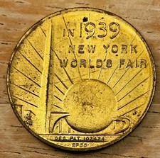 1939-40 New York World’s Fair Souvenir Token Medal George Washington Inaug 150th picture