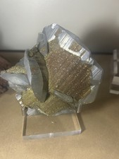 383g Natural Mercedes Benz Calcite  w/ Pyrite  Quartz  mineral Crystal picture
