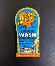 1946 Lucky Sweetheart Perfumed Clothes Wash Valmor Label Black Americana picture
