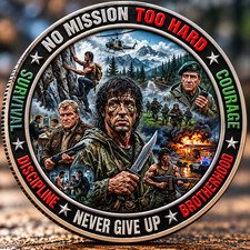 Rambo First Blood Sylvester Stallone Action Movie Challenge Coin 2 side Gift USA picture