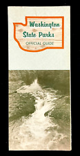 1956 Washington State Parks Official Guide Vintage Travel Brochure Map Services picture