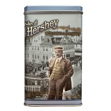 HERSHEY Chocolate Vintage 1996 Metal Tin Box 6 3/4”x 4”x 2 1/2”  Collectible picture