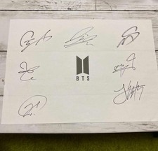 BTS Signed Framed Photo Autographed K-Pop Group Collectible Used picture