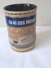 USS Midway CV-41 Large Coffee Mug / Raised Aircraft Carrier picture