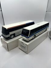 Vintage Bank Bus Plastic 9.5X2X2.75'' Lot ( Blue/ Green CAT & Young ) picture