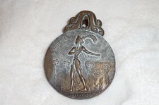 CRETE Bronze Paper Clip ~ Vintage 70s Cretan Bull Hercules Minotaur Minoan God picture
