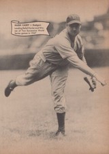 1947 Hugh Casey Brooklyn Dodgers Pitcher 1940s Baseball Photo Card Page picture