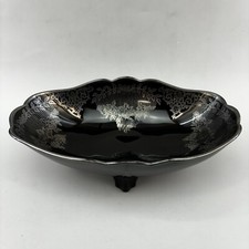 Cambridge Vintage Black Amethyst Silver Overlay Oval 12