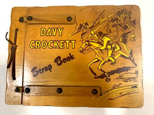 RARE VINTAGE  DAVY CROCKETT  WOOD SCRAPBOOK  CLEAN  UNUSED  MINT picture