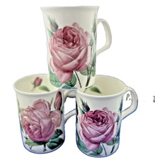LES ROSES SET 3  FINE BONE CHINA mug Made in England Roy Kirkham 10oz NEW UNUSED picture