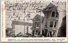 San Francisco's 1906 Earthquake & Fire Mission District Sunk Victorian Postcard picture