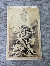 Religious Allegory Print Card Victorian The Battle of the Soul Antique Art picture