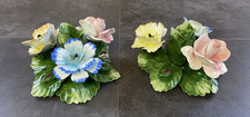 VTG Nuova Capodimonte Floral Candlestick Holders-Made in Italy picture