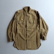 Vintage US Air Force 40s 50s Wool Blend Button Up Field Shirt Patches Small picture