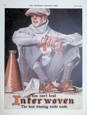 Original 1926 Vintage Ad: Interwoven socks #J. C. Leyendecker #College Guy picture