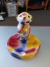 Vintage Czechoslovakia Ceramic Colorful Animal Monkey Chimp Ashtray Drip Glaze ? picture