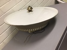 VTG MOE MID CENTURY MODERN CEILING LIGHT FIXTURE 18 X 9” LIGHTOLIER ERA MCM picture