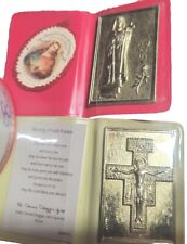 Lot of 2 St Terese & St Saint Francis of Assisi Pray for Us Medal Religious picture