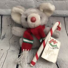 Vtg 1991/92 Holiday Mouse Stuffed Plush Joelson Industries Christmas Candy Cane picture
