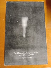 1916 WWI London England The Zeppelin Diving to death in blaze Airship Postcard picture