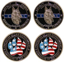 (2) K9 Police Challenge Coins Pack picture