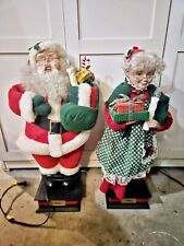 Holiday Creations Mr and Mrs Claus Animated Figure Lighted Motion w/Candle 24” picture