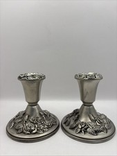 Metal Candleholders with Rose & Leaf Design picture