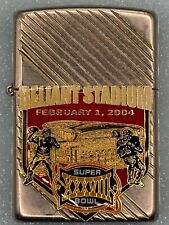 Vintage 1995 Reliant Stadium Super Bowl 2004 Chrome Zippo Lighter picture
