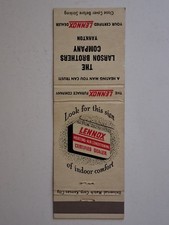 Lennox Heating & A/C Matchbook Cover. Larson Brothers Co. Yankton SD. Unstruck. picture