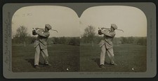 Photo:Alex Smith 1900s Golf Cleek Top of Swing Stereograph picture