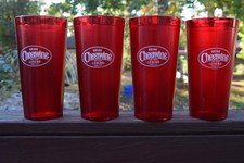 Cheerwine 20 Oz Red Plastic Restaurant Tumbler NOS 1980's Vintage Set of 4 picture