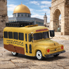 Vintage 1947 Palestine Bus Handmade Model – Middle Eastern Heritage Collectible picture