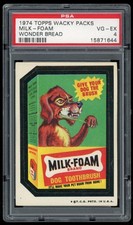 1974 Topps Wacky Packages Sticker Milk Foam Wonder Bread 2nd PSA 4 picture