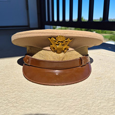 WW2 US Khaki Named Officer Visor Cap To Lt. Colonel Mint Condition picture