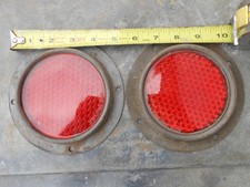 2-Vintage K-D  TRI FLEX GLASS  REFLECTORS WITH MOUNTS-NICE SHAPE picture