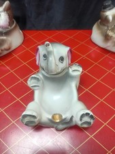 Vintage ~  Rare Takito T.T Elephant Ceramic Nodder Bobblehead  Ashtray  -  Japan picture