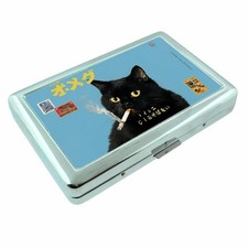 Black Cat Chill Metal Silver Cigarette Case picture