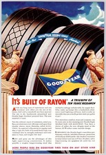 1938~Goodyear~The NEW Double Eagle AirWheel~Whitewall Tire~Vintage 30s Print Ad picture