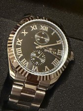 $279 INVICTA SPECIALTY 43mm MENS WATCH-SILVER TONE BAND/BLACK FACE picture